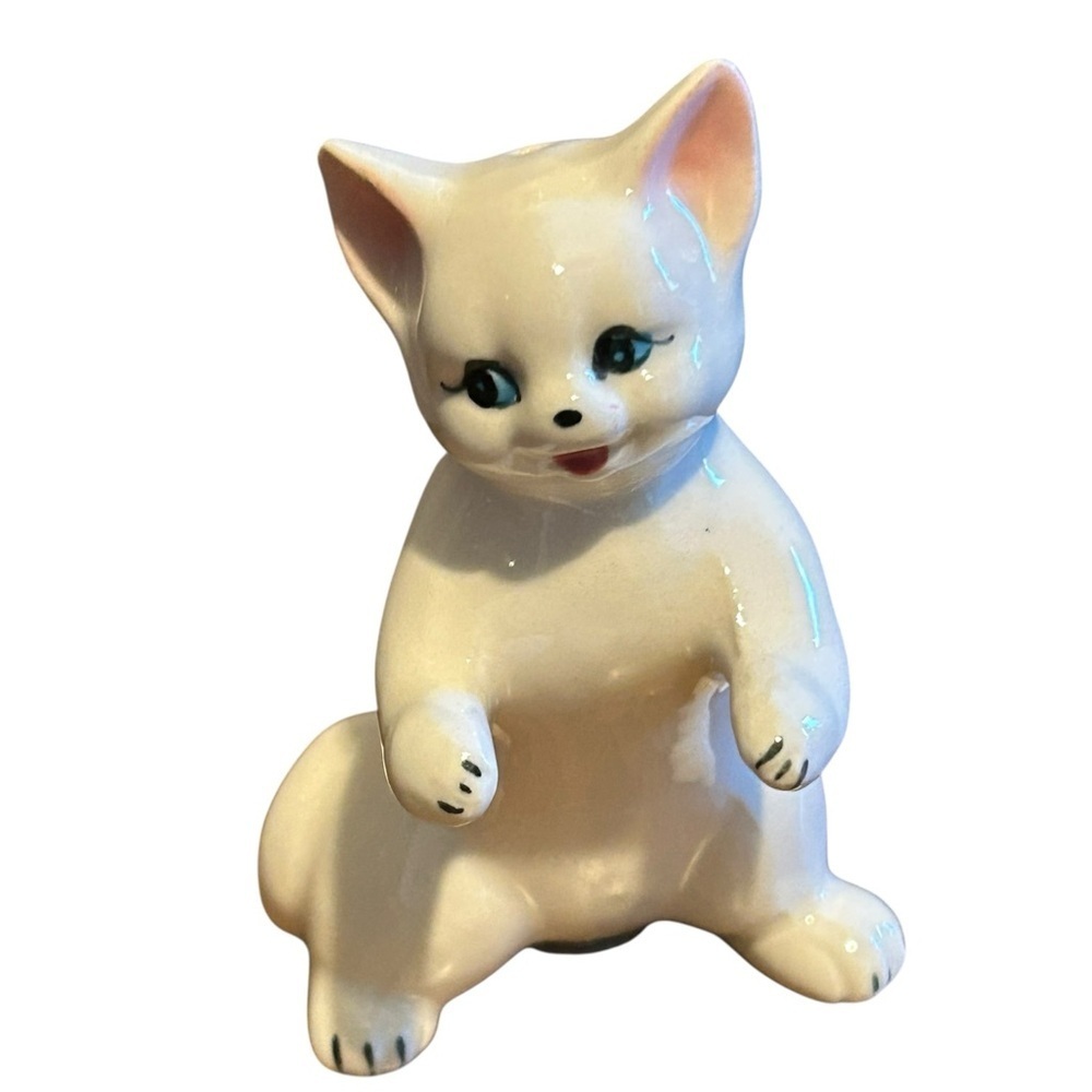 Vintage Pepper Shaker White Cat With Stopper
